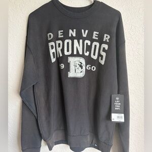 ‘47 BRAND Denver Broncos Dusted Black Reverse Weave Crew Sweatshirt Men’s Small